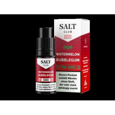 Salt Club - 5000 - Nikotinsalz Liquid 20 mg/ml - Watermelon Bubblegum
