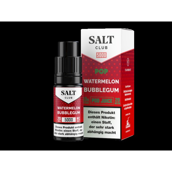 Salt Club - 5000 - Nikotinsalz Liquid 20 mg/ml - Watermelon Bubblegum
